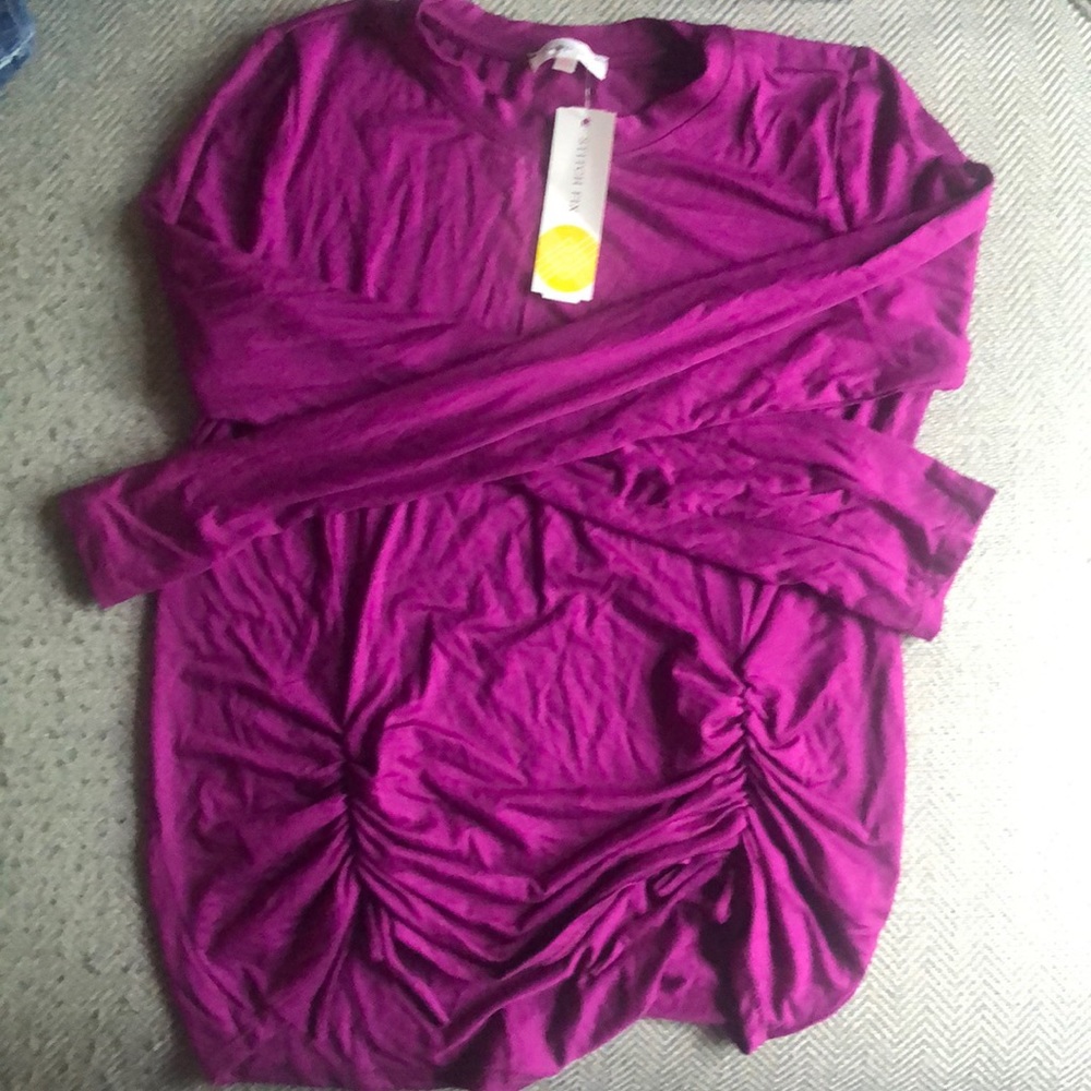Girls long sleeve ruched top size large